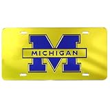 Michigan Wolverines Maize Mirror License Plate