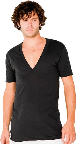 American Apparel Unisex Short-Sleeve Deep V-Neck T-Shirt