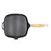 Chasseur Cast Iron Smooth Base Square Grill Pan with Wood Handle