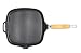 Chasseur Cast Iron Smooth Base Square Grill Pan with Wood Handle