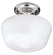 World Imports Lighting 9007-08 Schoolhouse 1-Light Semi Flush Mount Fixture, Chrome