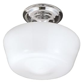 World Imports Lighting 9007-08 Schoolhouse 1-Light Semi Flush Mount Fixture, Chrome by World Imports