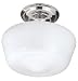 World Imports Lighting 9007-08 Schoolhouse 1-Light Semi Flush Mount Fixture, Chrome