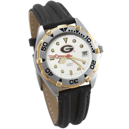 Logo Art Georgia Bulldogs Ladies All-Star Watch w/Black Leather Band