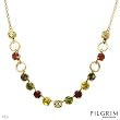 PILGRIM SKANDERBORG, DENMARK Nice Necklace With Genuine Crystals Well Made in Yellow Base metal and Multicolor Enamel. Total item weight 18.4g