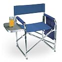 Picnic Time Sports Chair with Table and Pockets - Navy Blue