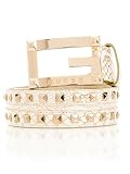 Guess - GUESS White Leather with Gold Studs & G Bu