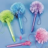 Plastic Pom Pom Shooter Pens 1 Doz