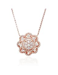Diamond 18k Rose Gold Pendant Necklace