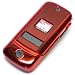 Verizon Alltel CDMA Motorola Krzr K1m Premium Transparent Red Crystal Snap On Case Cover with Removable Ratcheting Belt Clip
