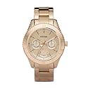 Fossil Ladies Rose Gold Ip Multi-Eye Analogue Stella Watch - Es2859