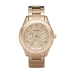 Fossil Damen-Multifunktionsuhr Ladies Dress Rotgold Analog Quarz ES2859