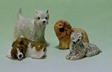 Set of 4 Small Dogs- Dollhouse Miniature