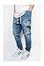 URBANJ MEN'S INDIGO DROP CROTCH DENIM JOGGER PANTS