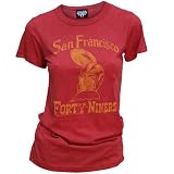 San Francisco 49ers Women's Vintage Short Sleeve T-Shirt (Radish, Large)
