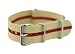 20mm James Bond Khaki / Red - Nylon Nato Ballistic Military Watch Band Strap G-10