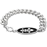 Fleur-de-lis Link Stainless Steel Bracelet, 7.5 Inch Bracelet