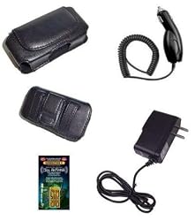 Cell Phone Accessories Bundle for Sprint LG RUMOR 2 / Alltel Banter (Includes; Premium Leather Side Carry Case, Rapid Car Charger, Home Wall Charger, Generation X Antenna Booster)