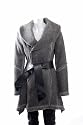 Anastasia-Grey Faux Sheepkin Womens Belted Coat