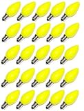 Review Action Lighting  / Yellow C7 Candelabra Screw (E12) Base Ceramic Christmas Holiday Light Bulb Replacement 25 Pack