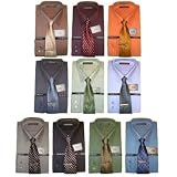 10 LOT: Eterno Italy Mens Dress Shirt & Neck Tie Set: Neck Size 19.5 Very high quality fabric: 65% cotton, 35% microfiber and completely wrinkle resistant / iron-free. These 10 Italian designed shirts are accompanied by 10 beautiful 100% silk full length neck ties. Buy now at a wholesale price!