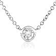 1/6 carat Round Diamond Bezel Set Solitaire Pendant in 14K White Gold (HI/I1)