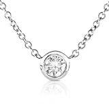 1 6ctw Platinum Bezel Set Round Solitaire Diamond Pendant (HI I1) with a 14k white gold 16 chain