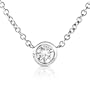 1/6 carat Round Diamond Bezel Set Solitaire Pendant in 14K White Gold (HI/I1)