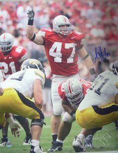 AJ Hawk Signed Ohio State Buckeyes 16x20 Photo