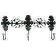 Metal Cast Iron Style Rusty Look 3 Hook Towel Holder