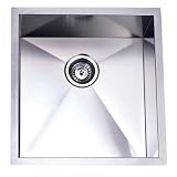 Elements of Design KUS192010BN 18 Gauge 19-Inch-by-20-1/16-Inch-by-10-Inch Single Bowl Stainless Steel Undermount Kitchen Sink, Brushed Nickel