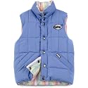 Puffa Junior Heydon Reversible Gilet in Serves Blue/Rainbow size Medium 6-7 years
