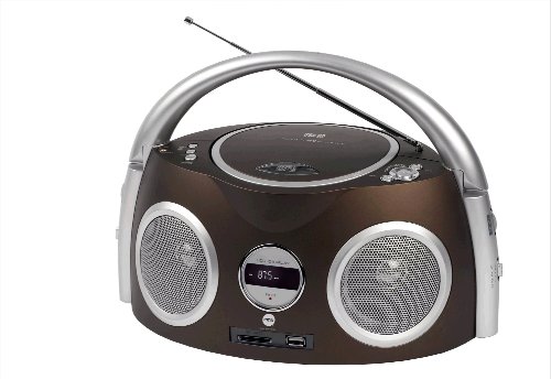 CMX CRC 7380 Stereo-Radiorekorder (MP3-CD-Player, UKW-/MW-Tuner, 2-in-1 Kartenleser, USB 2.0) cognac/silber