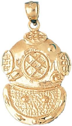 Dazzlers Solid 14 karats Gold Scuba Diving Diver's Hat Charm Pendant available in three colors from jewelsberry (weights: 4.3 grams only)
