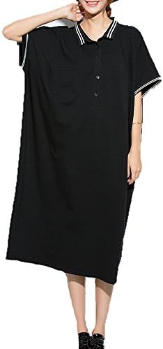 Fairyland7 Womens Polo Maxi Dresses Oversize Boyfriend Long T Shirt Dresses