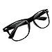 zeroUV - Standard Retro Clear Lens Nerd Geek Assorted Color Horn Rimmed Glasses (Black)
