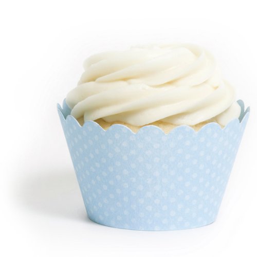 Dress My Cupcake Standard Powder Blue Cupcake Wrappers, Set of 12