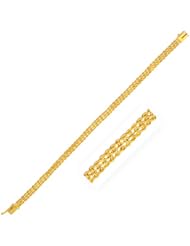 4.5 mm 14K Yellow Gold Three Row Rope Bracelet