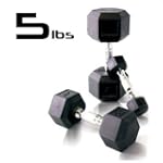 5lb Rubber Coated Hex Dumbbell