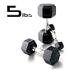 5lb Rubber Coated Hex Dumbbell