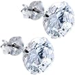 14KT White Gold .80 Carat Cubic Zirconia SOLITAIRE Stud Earrings