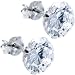 Jewelry : 14KT White Gold .80 Carat Cubic Zirconia SOLITAIRE Stud Earrings