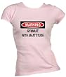 Warning: Gymnast with an attitude Ladies/Juniors FITTED Crew-neck T-Shirt In Various Colors & Sizes