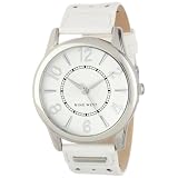 Nine West Womens NW1159SVWT Silver-Tone Round White