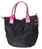 brontibayparis SATINE NYLON THEODORA ブラック*ショッキングピンク / ブロンティベイパリス : トートバッグ
