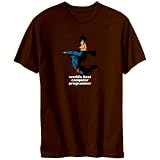 World s Best Computer Programmer - Superhero Occupations Mens T-Shirt (Brown, Sizes X-Small - XXX-Large)