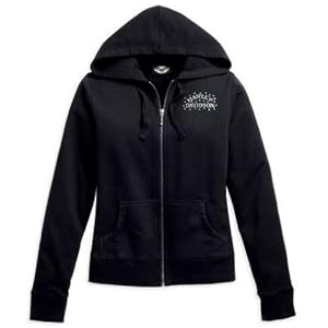 Harley-Davidson® Women's Skull Activewear Hoodie Sweatshirt / Jacket. Rhinestone embellishments. 99105-10VW