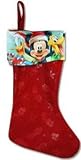 Disney Mickey 18 Felt Christmas Stocking with Printed Satin Cuff & Hangtag