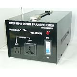 Power Bright VC3000W Voltage Transformer 3000 Watt Step Up/Down 110 Volt - 220 Volt