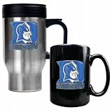 NCAA Duke Blue Devils Stainless Steel Travel Mug & Ceramic Mug Set